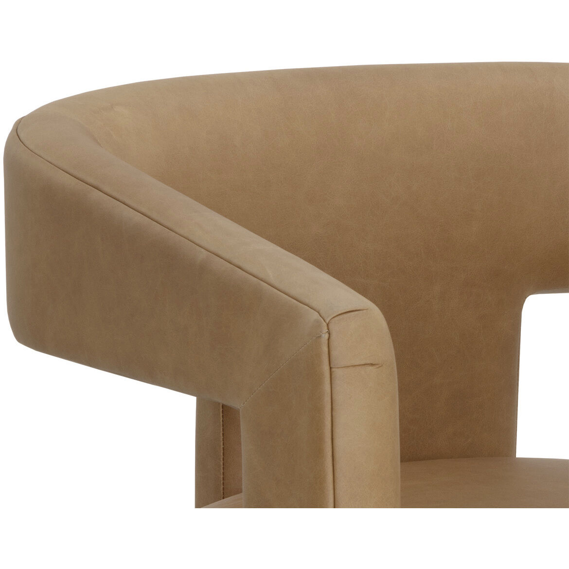 Cobourg Ludlow Sesame Leather Lounge Chair